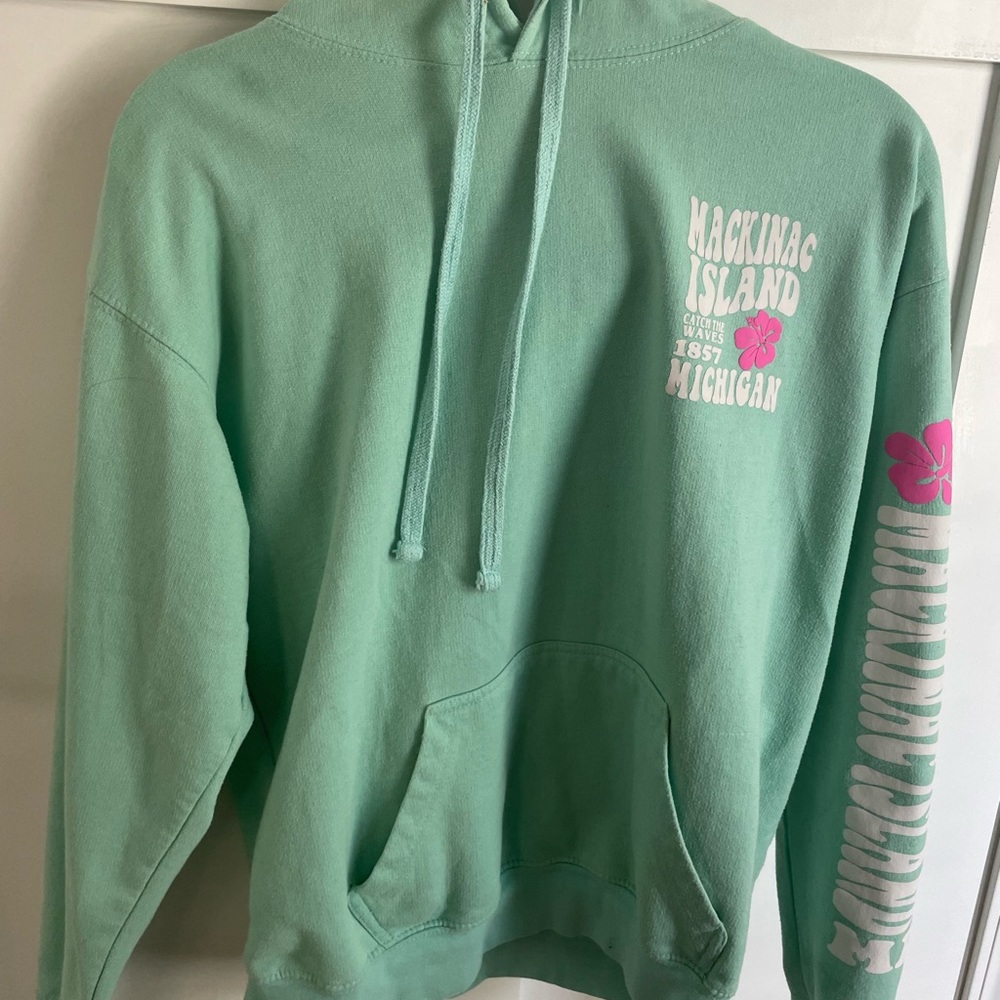 blue Mackinac Island Trendy sweatshirt